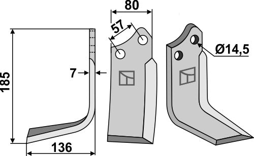 Blade 185x80mm, left