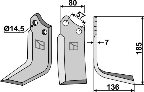 Blade 185x80mm, right