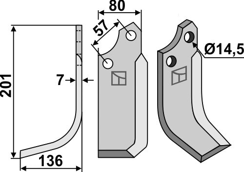Blade 201x80mm, left