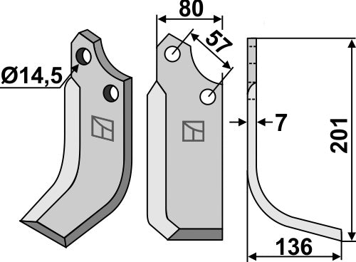 Blade 201x80mm, right