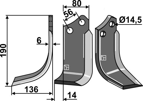 Blade 190x80mm, left