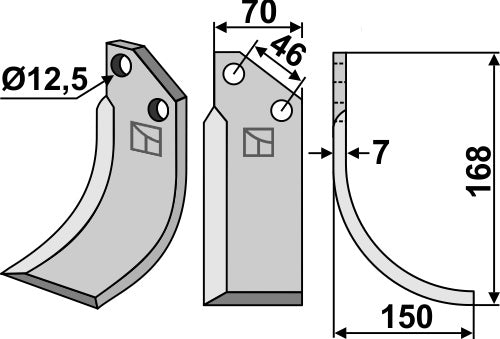 Blade 168x70mm, right