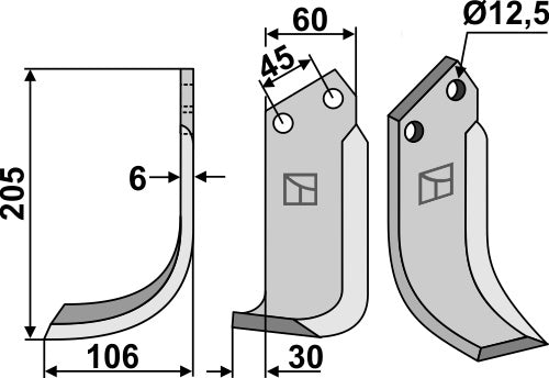 Blade 205x60mm, left