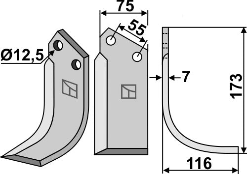 Blade 173x75mm, right