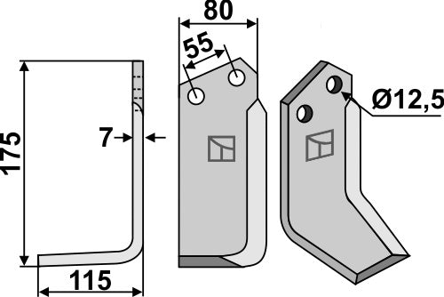 Blade 175x80mm, left