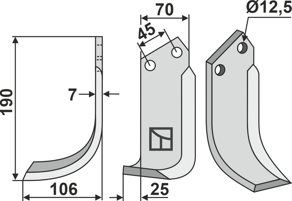 Blade 190x70mm, left