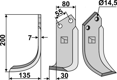 Blade 200x80mm, left