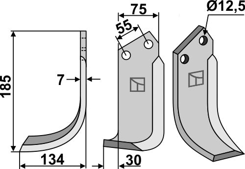 Blade 185x75mm, left