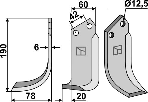 Blade 190x60mm, left