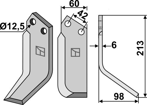 Blade 213x60mm, right