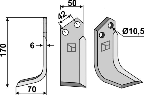 Blade 170x50mm, left