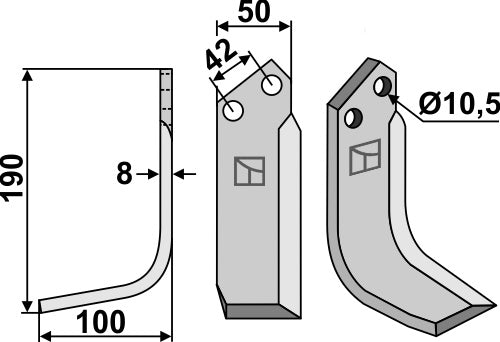 Blade 190x50mm, left