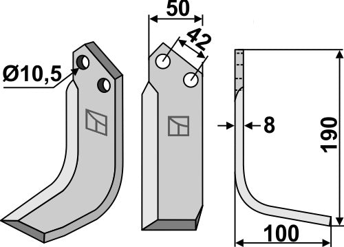 Blade 190x50mm, right