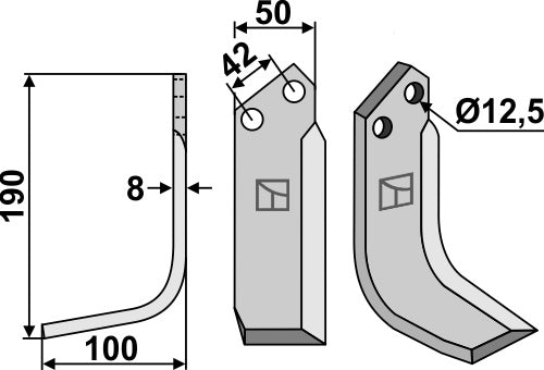 Blade 190x50mm, left