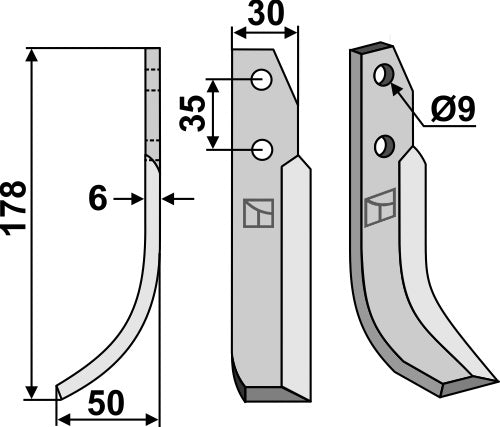 Blade 178x30mm, left