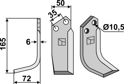 Blade 165x50mm, left