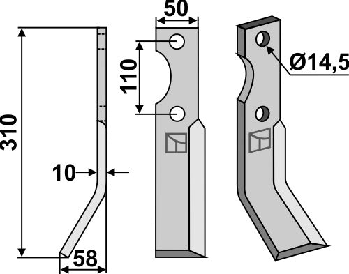 Blade 310x50mm, left