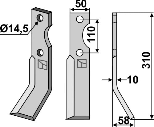 Blade 310x50mm, right