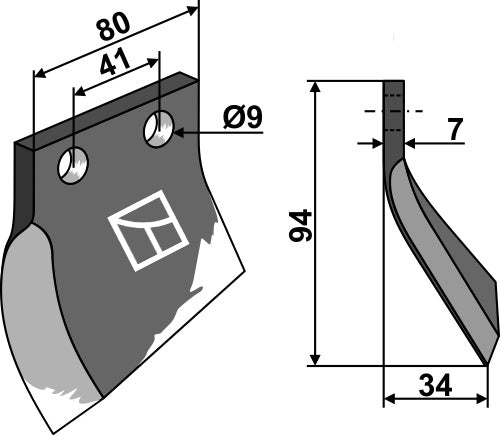 Trencher blade - left model
