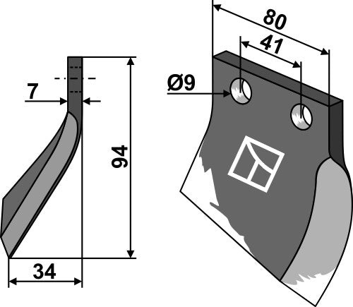 Trencher blade - right model
