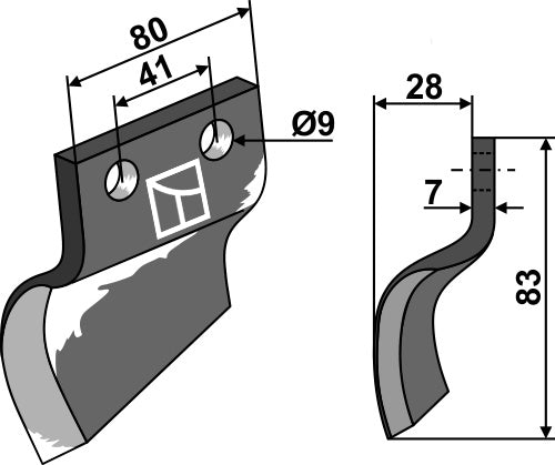 Trencher blade - left model