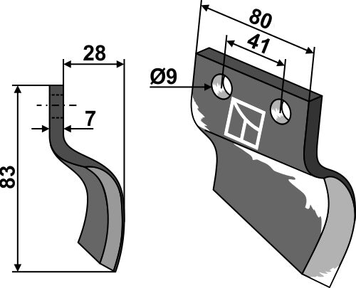 Trencher blade - right model