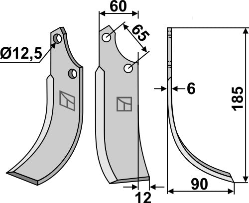 Blade 185x60mm, right
