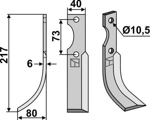 Blade 217x40mm, left