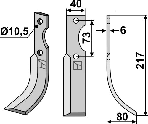 Blade 217x40mm, right