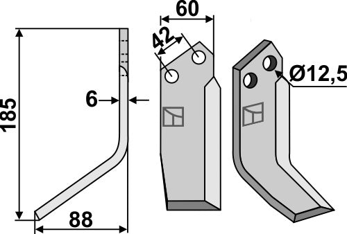 Blade 185x60mm, left