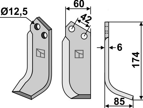 Blade 174x60mm, right