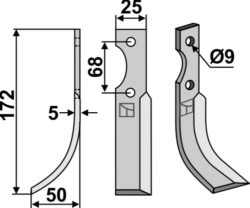 Blade 172x25mm, left model