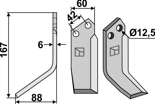 Blade 167x60mm, left
