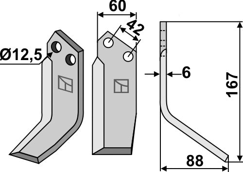 Blade 167x60mm, right