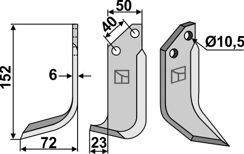 Blade 152x50mm, left