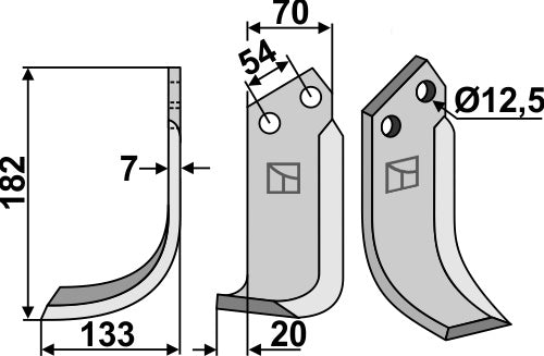 Blade 182x70mm, left