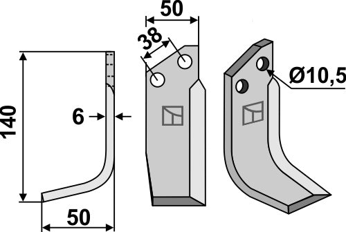 Blade 140x50mm, left