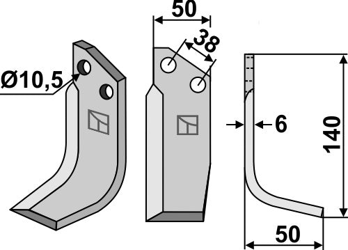 Blade 140x50mm, right