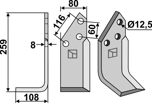 Blade 259x80mm, left