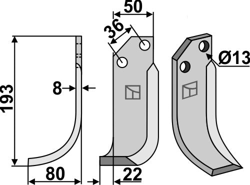 Blade 193x50mm, left