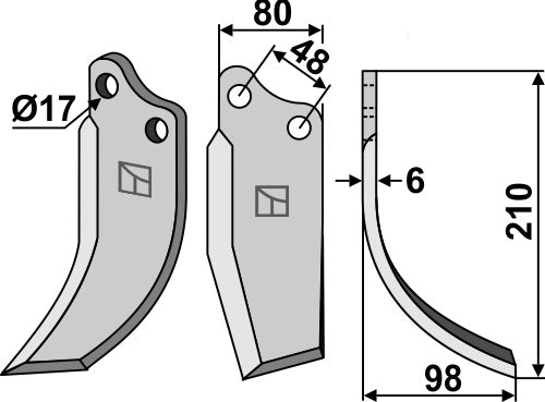 Blade 210x80mm, right