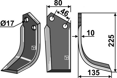 Blade 225x80mm, right