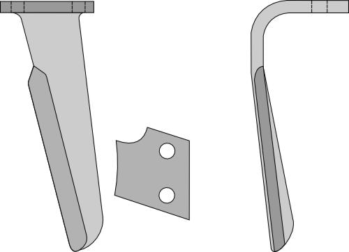 Tine for rotary harrows 280mm, left