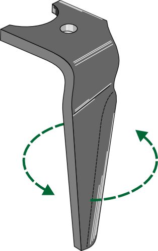 Tine for rotary harrows, left
