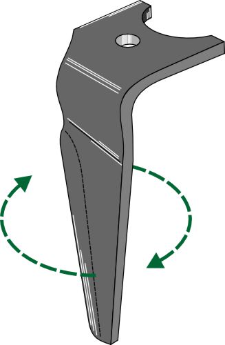 Tine for rotary harrows, right