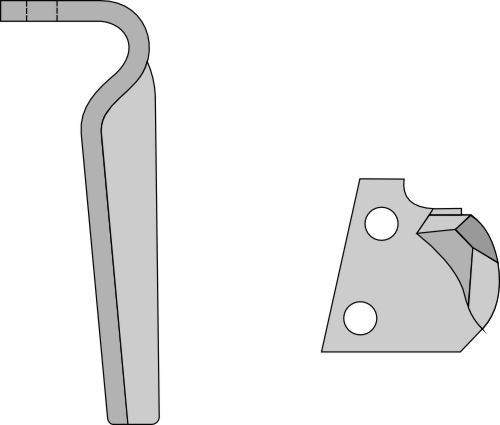 Tine for rotary harrows, left