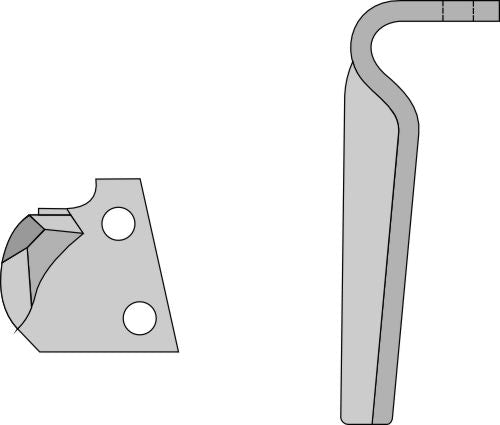 Tine for rotary harrows, right