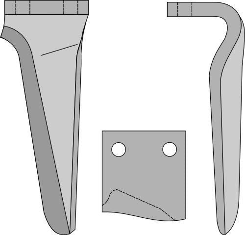 Tine for rotary harrows, left