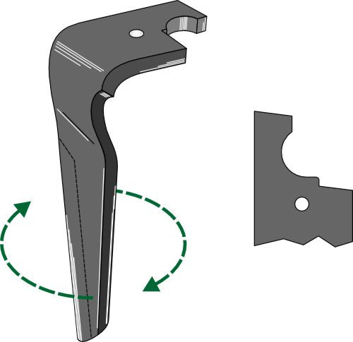 Tine for rotary harrows, right