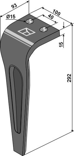 Tine for rotary harrows